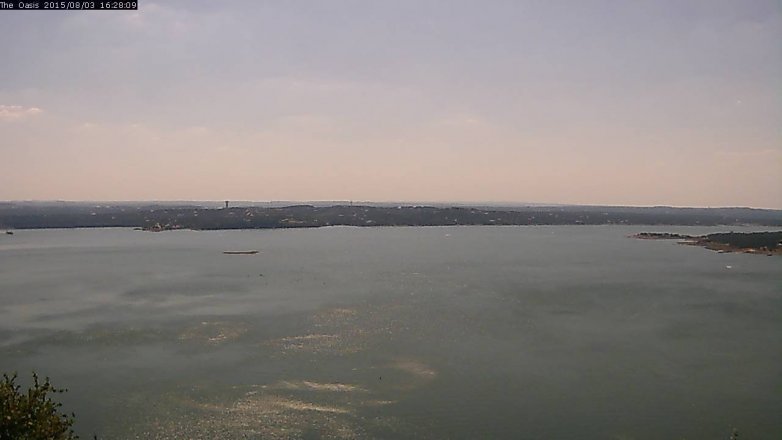 Lake Travis webcam, August 3, 2015 3:35 PM CT