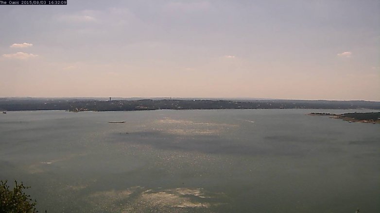 Lake Travis webcam, August 3, 2015 3:40 PM CT