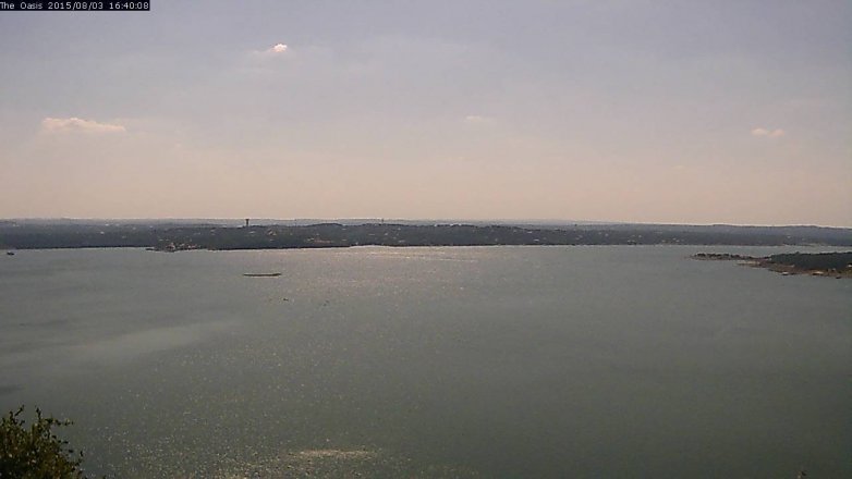 Lake Travis webcam, August 3, 2015 3:45 PM CT