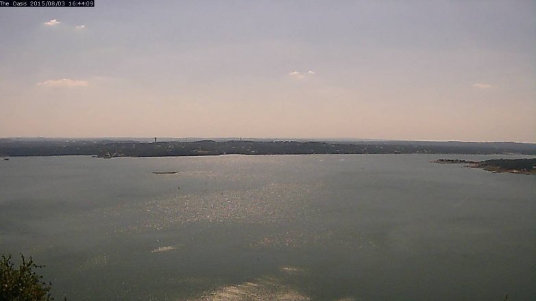 Lake Travis webcam, August 3, 2015 3:50 PM CT