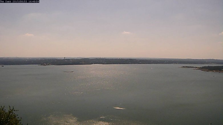Lake Travis webcam, August 3, 2015 3:55 PM CT