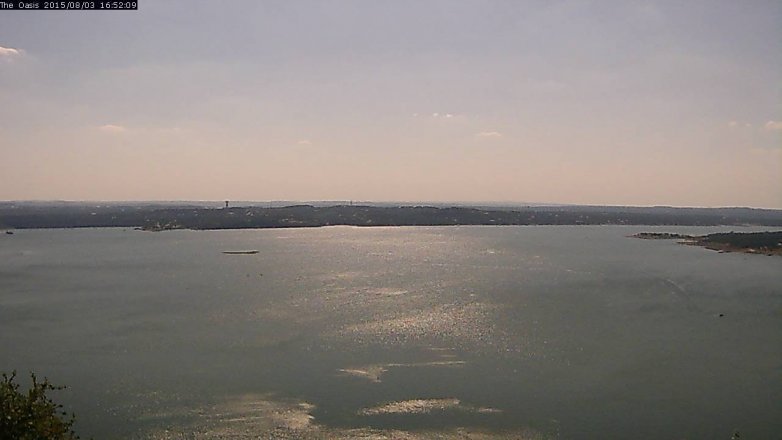 Lake Travis webcam, August 3, 2015 4:00 PM CT