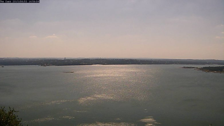 Lake Travis webcam, August 3, 2015 4:05 PM CT