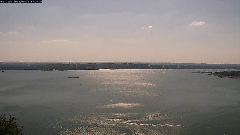 Lake Travis webcam, August 3, 2015 4:10 PM CT