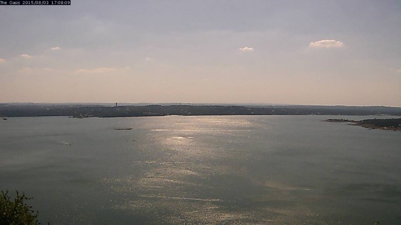 Lake Travis webcam, August 3, 2015 4:15 PM CT