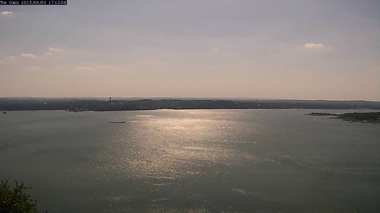 Lake Travis webcam, August 3, 2015 4:20 PM CT