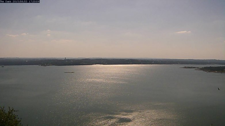 Lake Travis webcam, August 3, 2015 4:25 PM CT