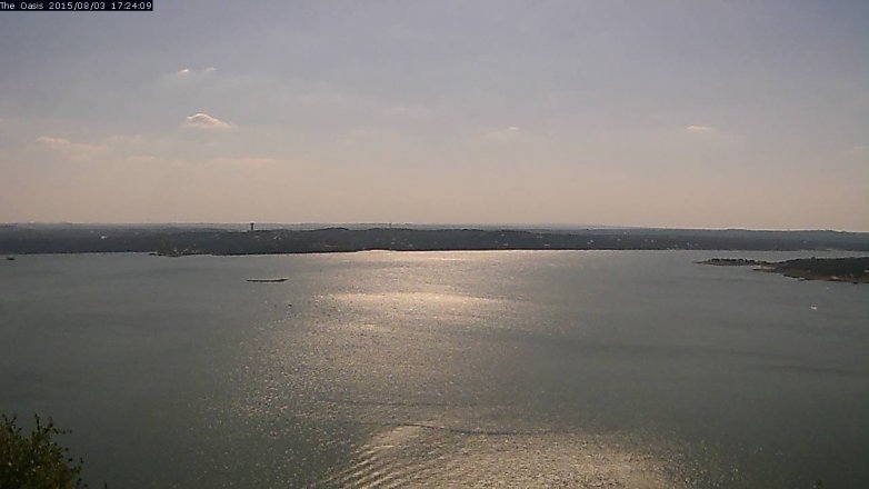 Lake Travis webcam, August 3, 2015 4:30 PM CT