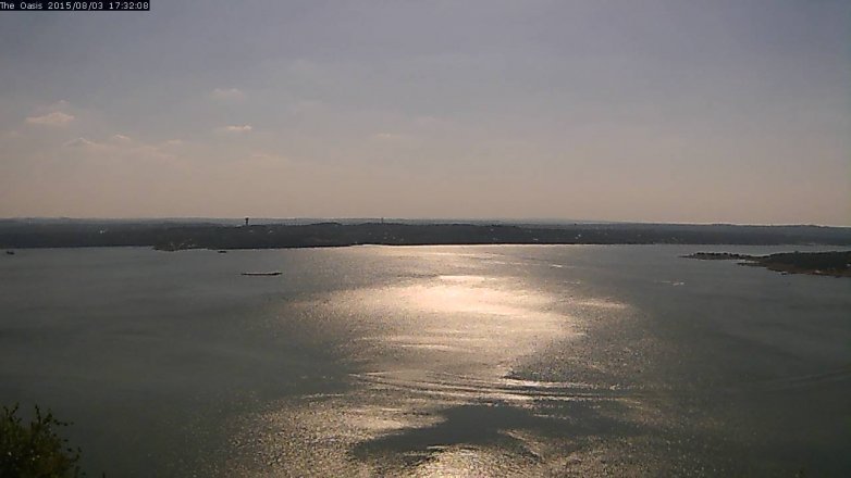 Lake Travis webcam, August 3, 2015 4:40 PM CT