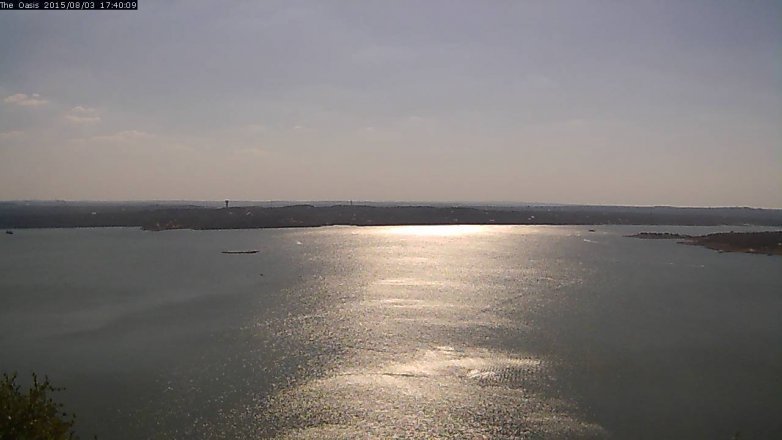 Lake Travis webcam, August 3, 2015 4:45 PM CT