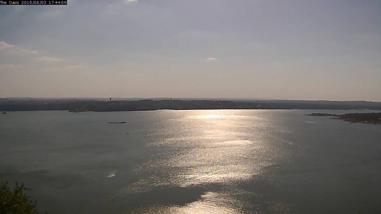 Lake Travis webcam, August 3, 2015 4:50 PM CT