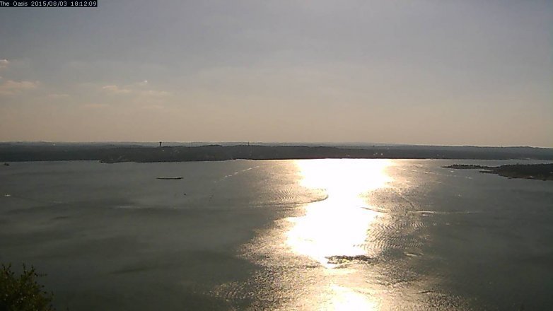 Lake Travis webcam, August 3, 2015 5:20 PM CT
