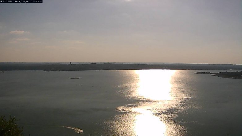 Lake Travis webcam, August 3, 2015 5:25 PM CT