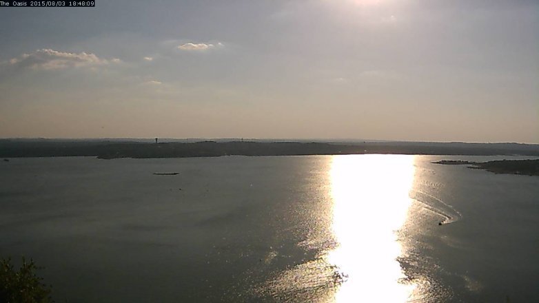 Lake Travis webcam, August 3, 2015 5:55 PM CT