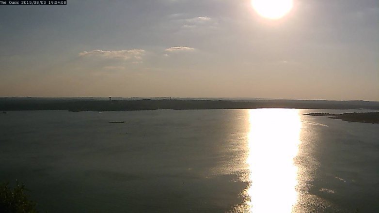 Lake Travis webcam, August 3, 2015 6:10 PM CT