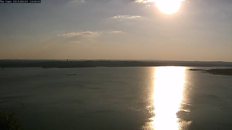 Lake Travis webcam, August 3, 2015 6:15 PM CT