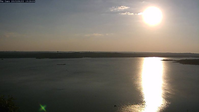 Lake Travis webcam, August 3, 2015 6:35 PM CT