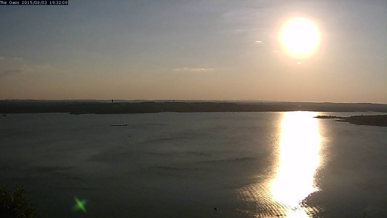 Lake Travis webcam, August 3, 2015 6:40 PM CT