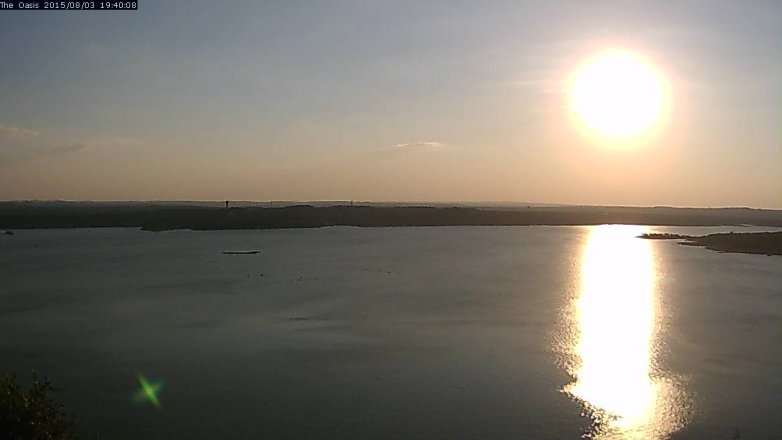 Lake Travis webcam, August 3, 2015 6:45 PM CT