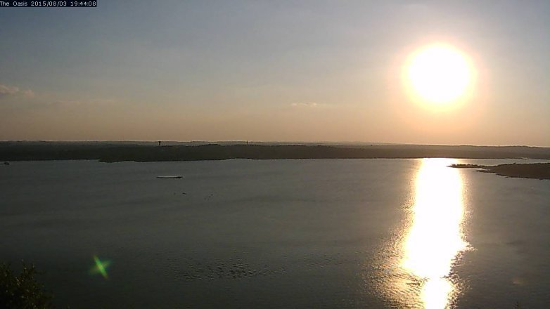 Lake Travis webcam, August 3, 2015 6:50 PM CT