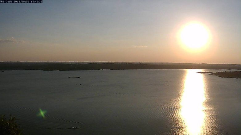 Lake Travis webcam, August 3, 2015 6:55 PM CT