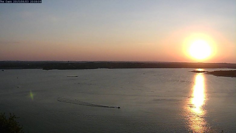 Lake Travis webcam, August 3, 2015 7:15 PM CT