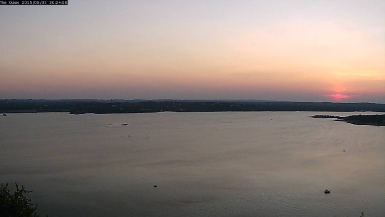 Lake Travis webcam, August 3, 2015 7:30 PM CT