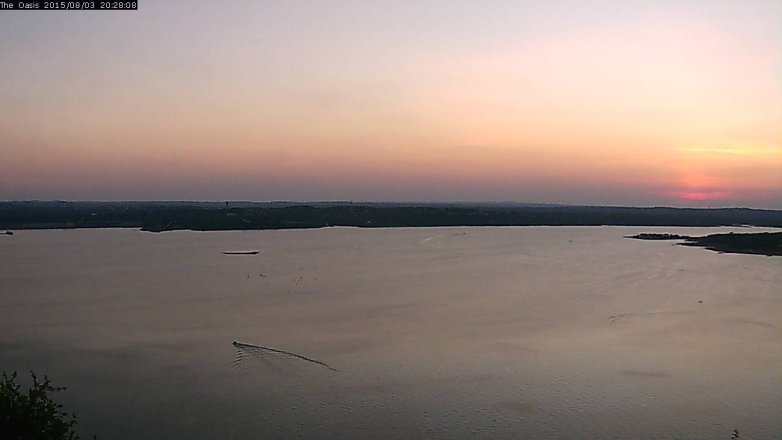 Lake Travis webcam, August 3, 2015 7:35 PM CT
