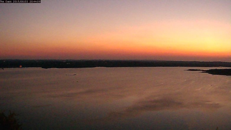 Lake Travis webcam, August 3, 2015 7:50 PM CT