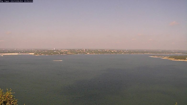 Lake Travis webcam, August 4, 2015 9:05 AM CT