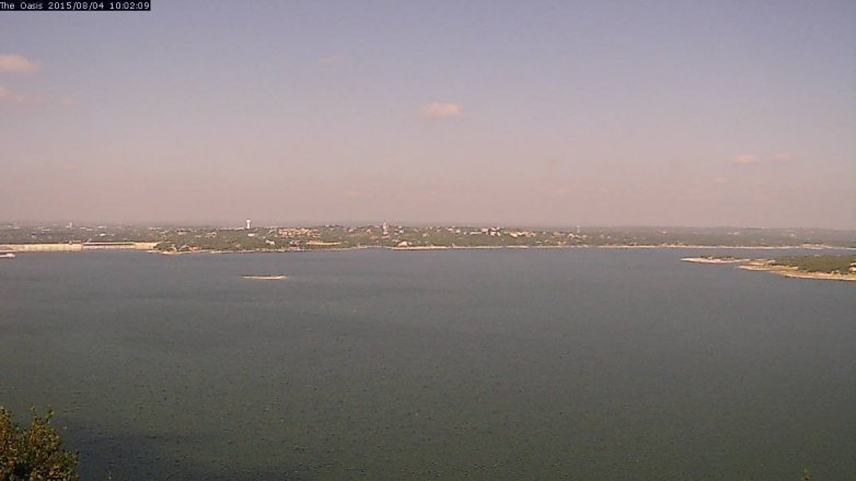 Lake Travis webcam, August 4, 2015 9:10 AM CT