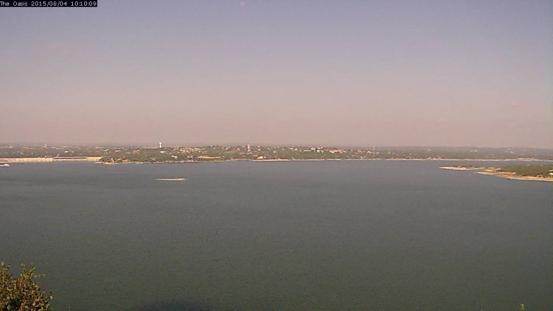 Lake Travis webcam, August 4, 2015 9:15 AM CT
