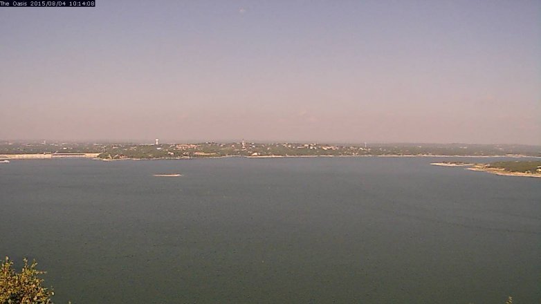 Lake Travis webcam, August 4, 2015 9:20 AM CT