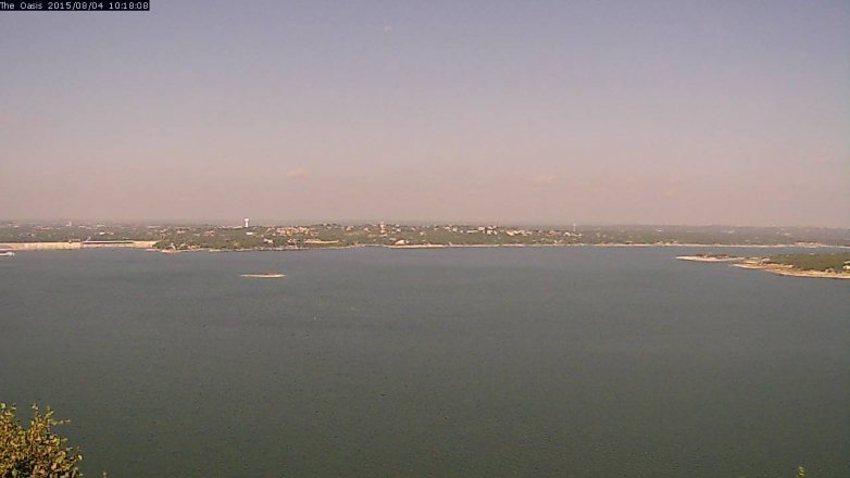 Lake Travis webcam, August 4, 2015 9:25 AM CT