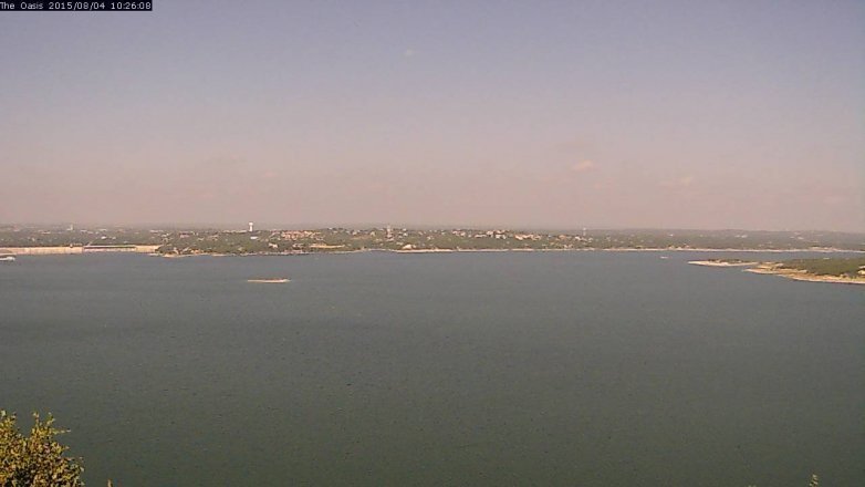 Lake Travis webcam, August 4, 2015 9:30 AM CT
