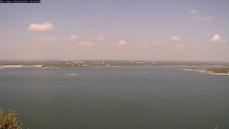 Lake Travis webcam, August 4, 2015 9:45 AM CT