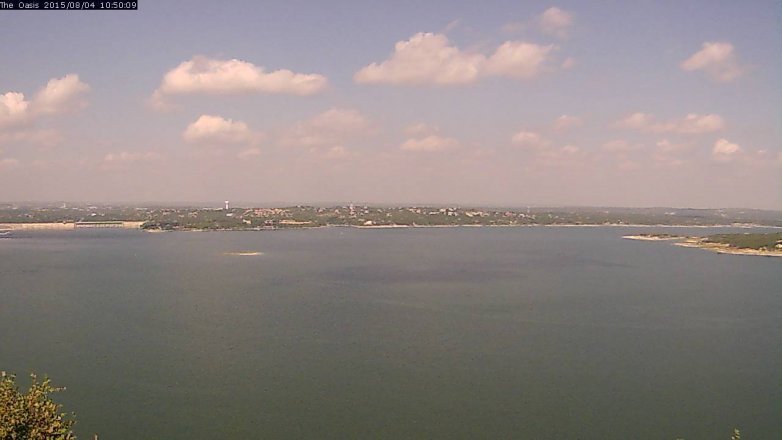 Lake Travis webcam, August 4, 2015 9:55 AM CT