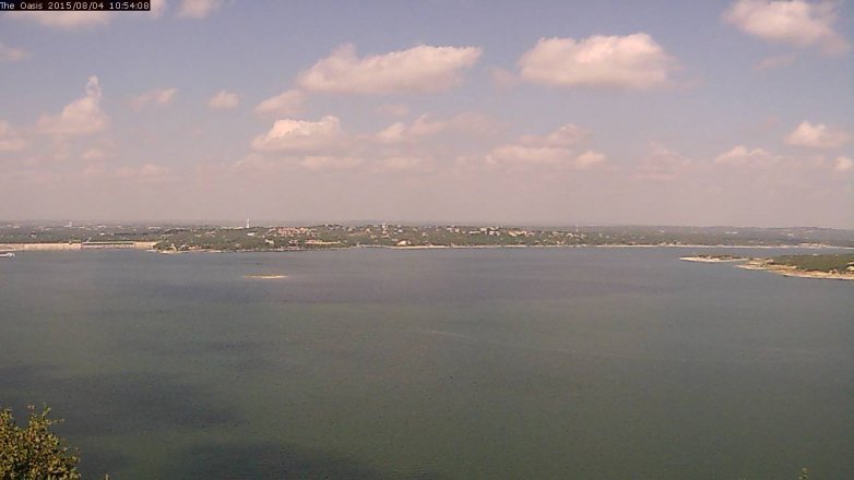 Lake Travis webcam, August 4, 2015 10:00 AM CT