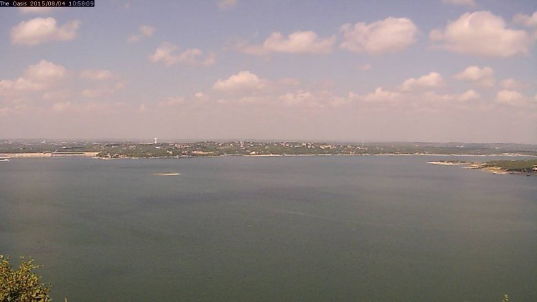 Lake Travis webcam, August 4, 2015 10:05 AM CT