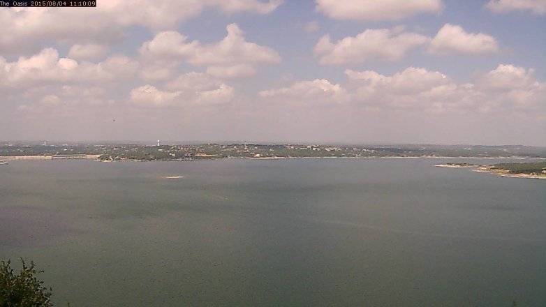 Lake Travis webcam, August 4, 2015 10:15 AM CT