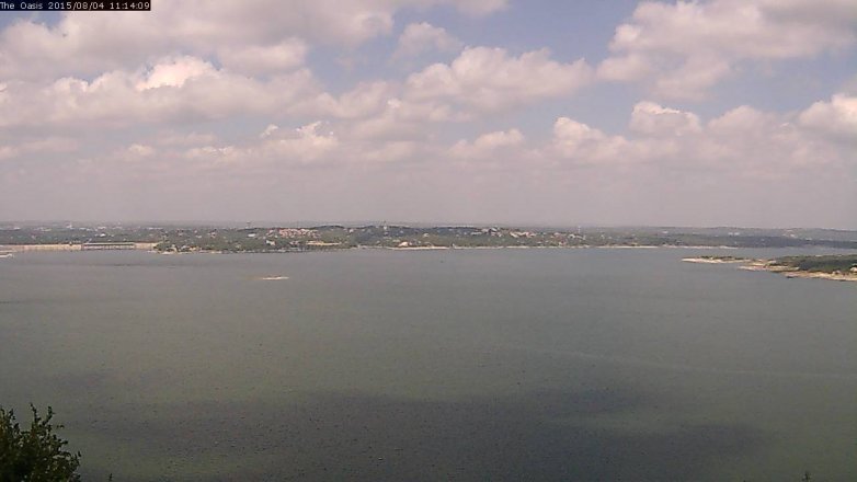Lake Travis webcam, August 4, 2015 10:20 AM CT