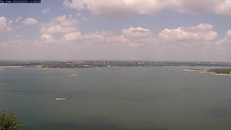 Lake Travis webcam, August 4, 2015 10:55 AM CT