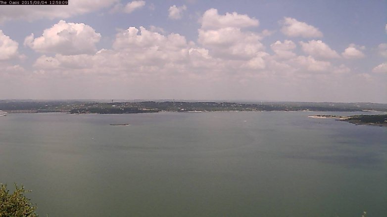 Lake Travis webcam, August 4, 2015 12:05 PM CT