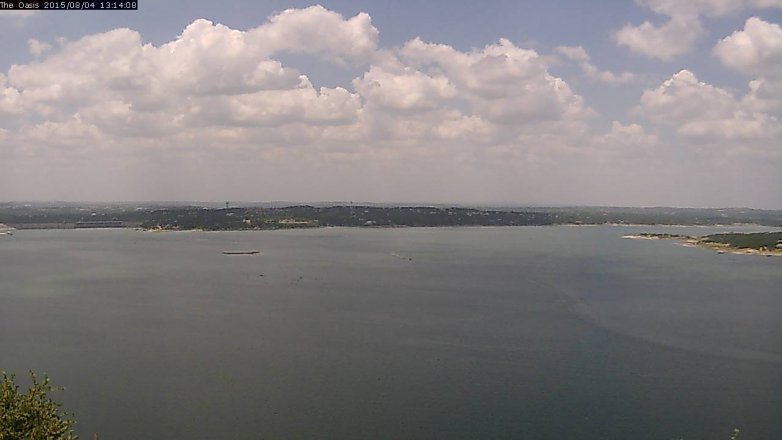 Lake Travis webcam, August 4, 2015 12:20 PM CT