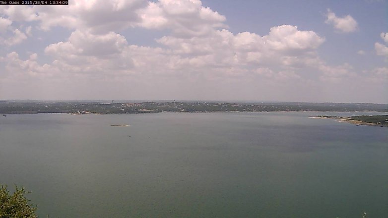 Lake Travis webcam, August 4, 2015 12:40 PM CT
