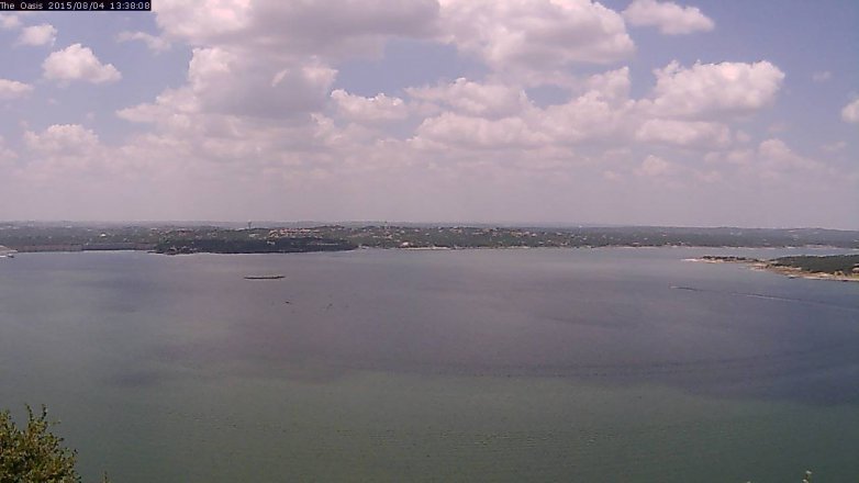 Lake Travis webcam, August 4, 2015 12:45 PM CT