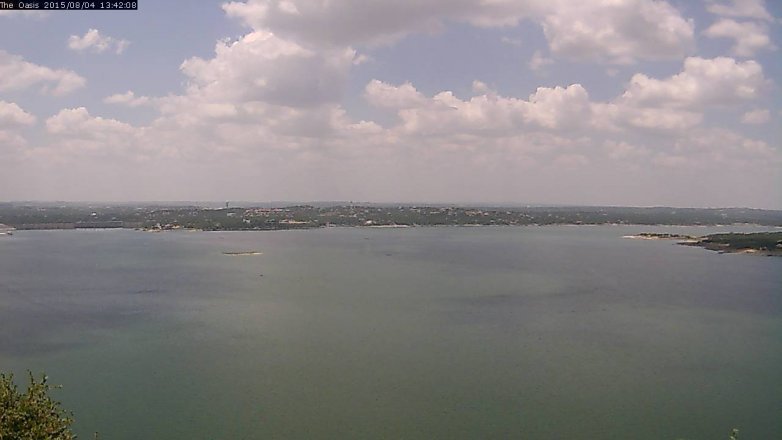 Lake Travis webcam, August 4, 2015 12:50 PM CT