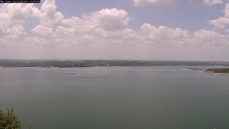 Lake Travis webcam, August 4, 2015 1:00 PM CT