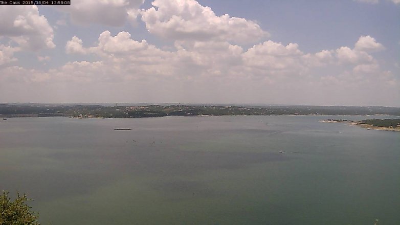 Lake Travis webcam, August 4, 2015 1:05 PM CT