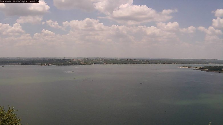 Lake Travis webcam, August 4, 2015 1:10 PM CT